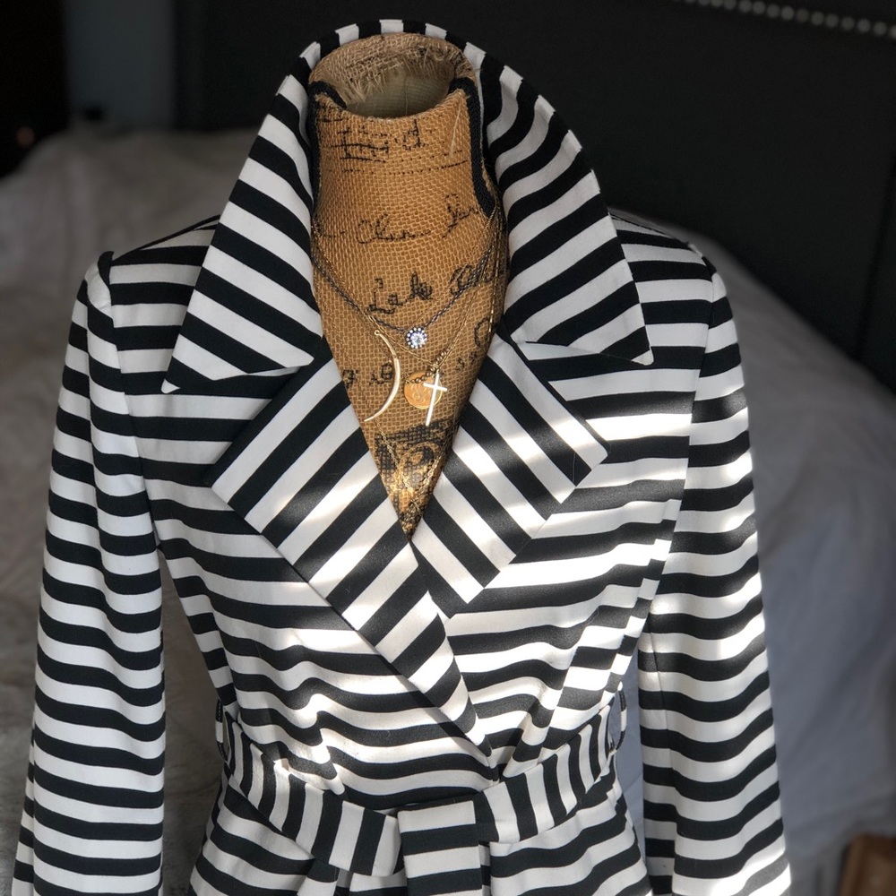 Striped spring wrap jacket